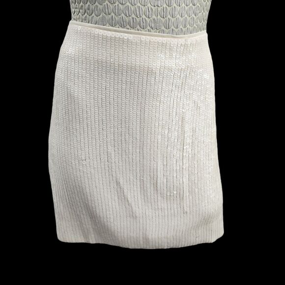 GC Women's 10 J.Crew Collection Sequin Mini Skirt Pale Pink A-Line Pencil NEW - Picture 1 of 9
